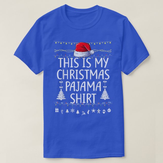 Camiseta Este É Meu Natal Pajama Oferece Luzes Xmas PJs (Frente do Design)