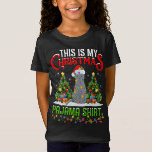 Camiseta Este É Meu Natal Pajama Russo Gato Azul Chris