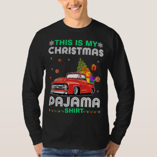 Camiseta Este É Meu Natal Pajama Shih Tzu Andando Vermelho 