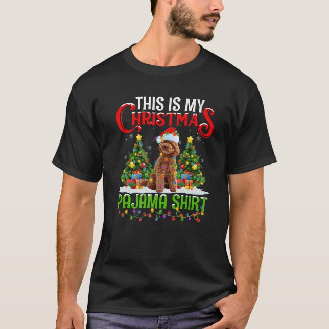Camiseta Este É Meu Natal Pajama Toy Poodle Dog Christy (Frente)