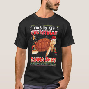 Camiseta Este É Meu Natal Pajama Turtle Ugly Sweater M