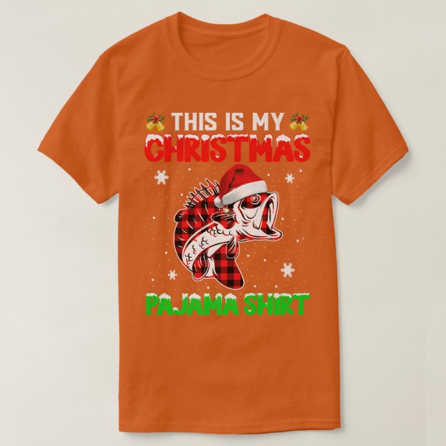 Camiseta Este É Meu Natal Pajama Xmas Luzes Peixes R (Frente do Design)