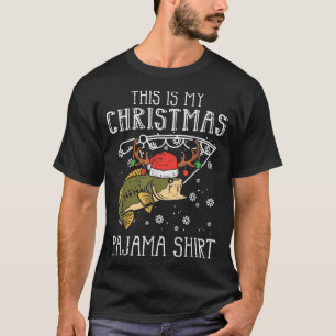 Camiseta Este é meu Pai de Natal PJs de Pesca do Pajama