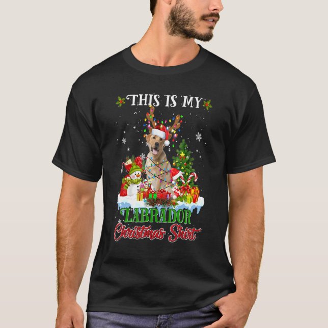 Camiseta Este É Meu Papais noeis Engraçados De Natal Do Lab (Frente)