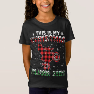 Camiseta este é meu pijama de natal Dirt Bike Red xadrez Mo