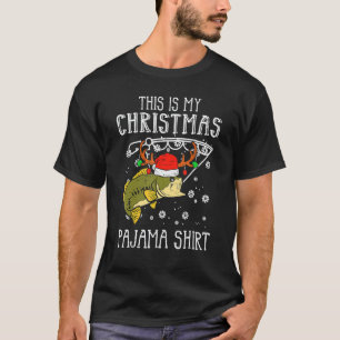 Camiseta Este É Meu Pijama De Natal Pesca PJs De Natal Pai