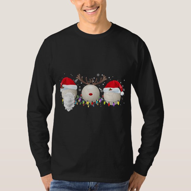 Camiseta Este é meu pijama de natal Ugly Sweater Volleybal (Frente)