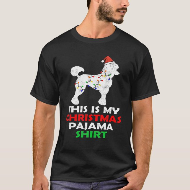 Camiseta Este É Meu Poodle De Natal Pajama (Frente)