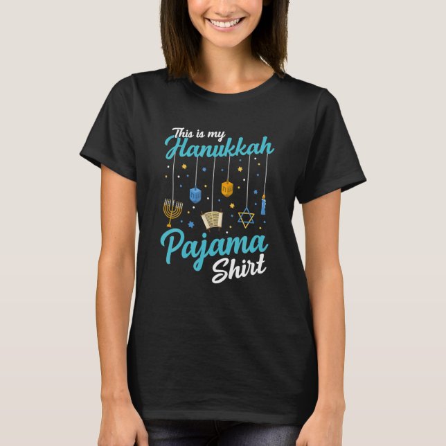 Camiseta Este É Meu Presente Hanukkah Pajama Judeu Chanukah (Frente)