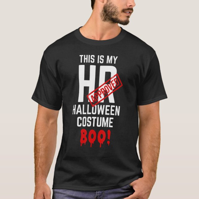 Camiseta Este É Meu RH Aprovado Figurino De Halloween Boo H (Frente)
