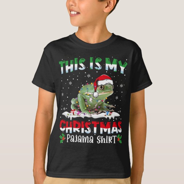 Camiseta Este É Meu Sapo De Natal Pajama (Frente)