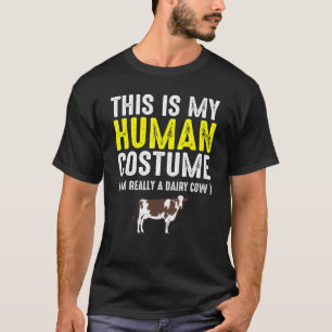 Camiseta Este É Meu Traje Vaca Leiteira Halloween Família C