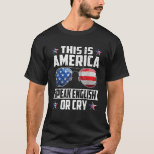 Camiseta Este é o America Fala English ou Cry 4 de julho P