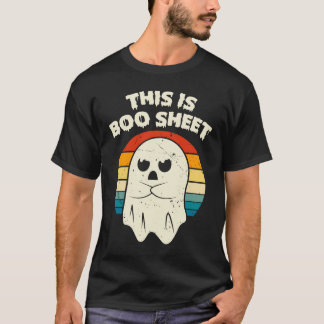 Camiseta Este É O Boo Sheet Ghost Groovy Floral Halloween