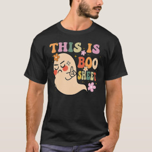 Camiseta Este É O Boo Sheet Ghost Groovy Floral Halloween C