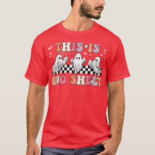 Camiseta Este É O Boo Sheet Ghost Halloween Retro Groovy