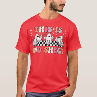 Camiseta Este É O Boo Sheet Ghost Halloween Retro Groovy
