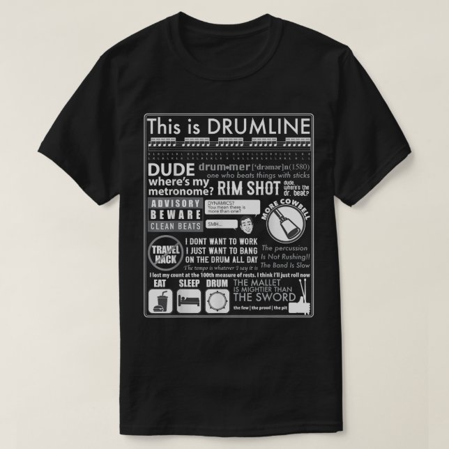 Camiseta Este É O Drumline - Engraçado Ditos De Linha Do Ta (Frente do Design)