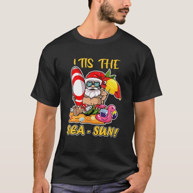 Camiseta Este É O Mar Sun Santa Claus Xmax Em Julho Va (Frente)