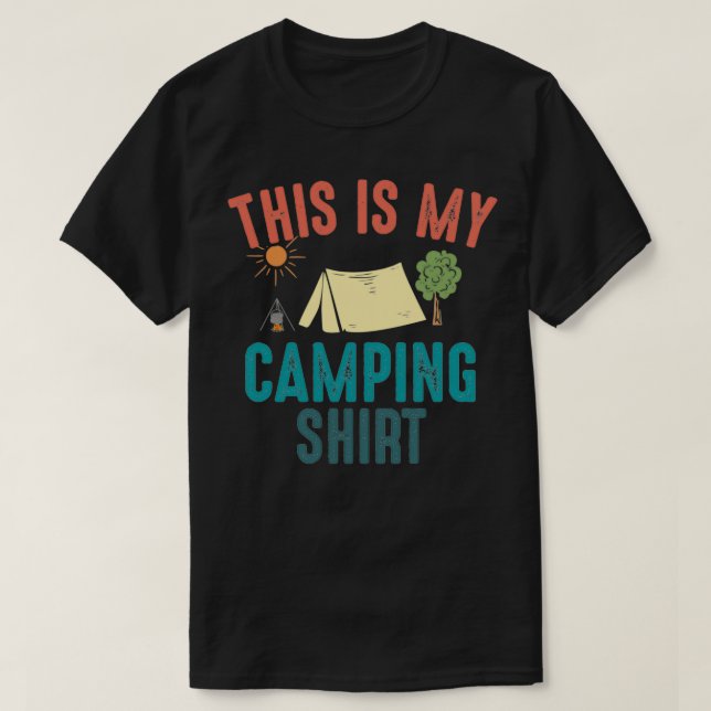 Camiseta Este é o meu acampamento, design de colheita de ve (Frente do Design)