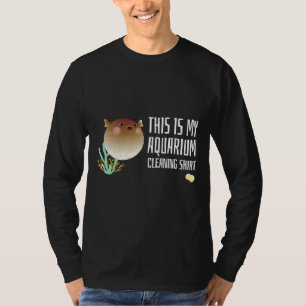 Camiseta Este É O Meu Aquário Limpando Com Peixe-Pufe Gato