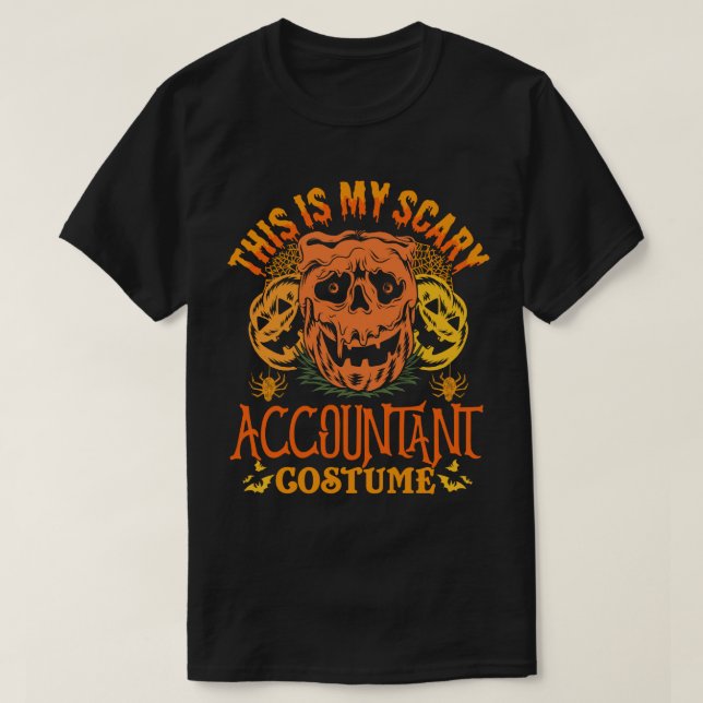 Camiseta Este É O Meu Assustador De Contabilidade Halloween (Frente do Design)