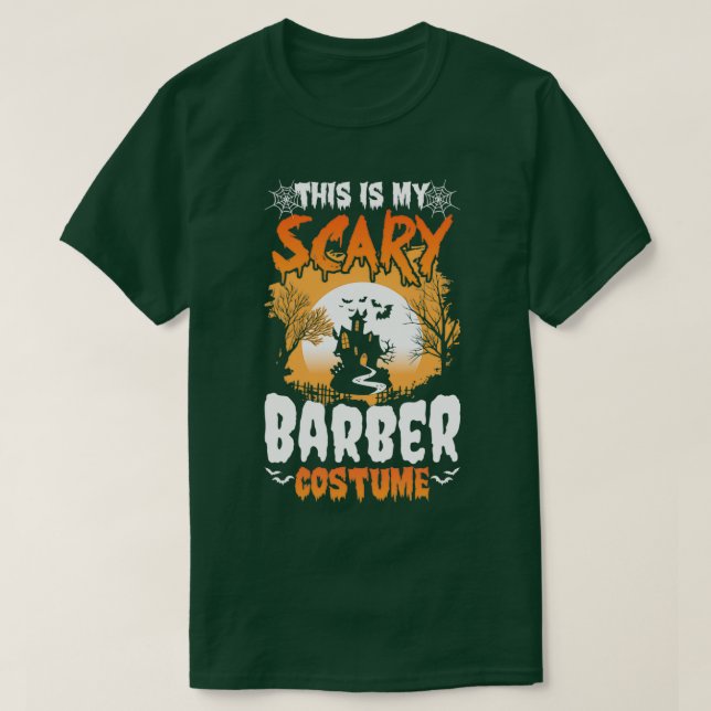 Camiseta Este é o meu assustador Dia das Festas Barber (Frente do Design)