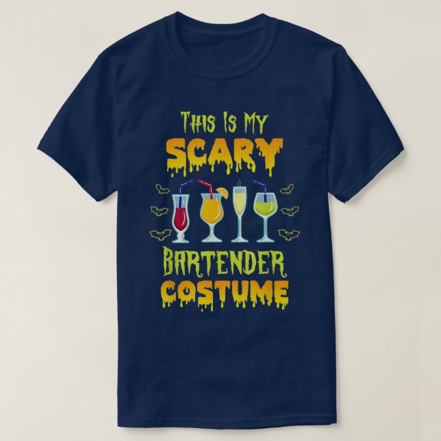 Camiseta Este É O Meu Barman Assustador Figurino Halloween  (Frente do Design)