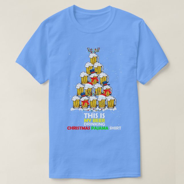 Camiseta Este É O Meu Bebendo De Cerveja De Natal Pajama Be (Frente do Design)