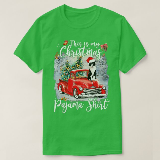 Camiseta Este É O Meu Cachorro Collie Xmas Da Fronteira Do  (Frente do Design)