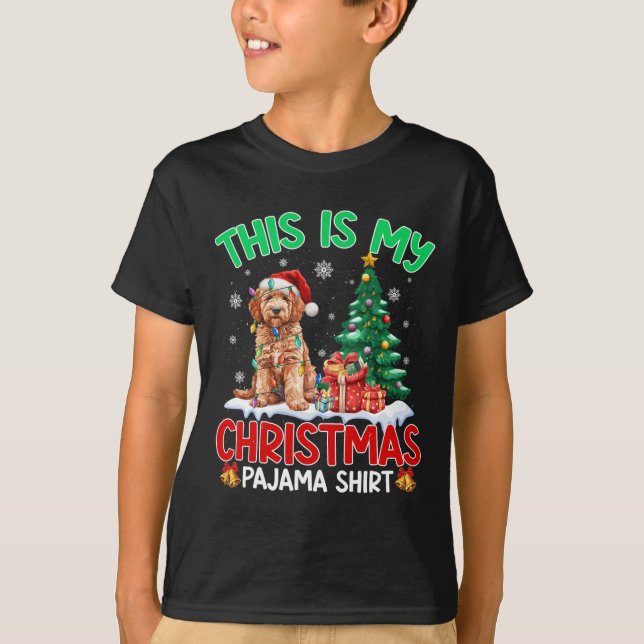 Camiseta Este É O Meu Cachorro De Goldendoododle De Natal (Frente)