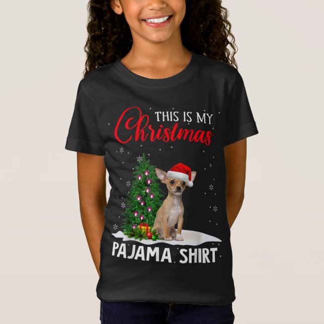 Camiseta Este É O Meu Cachorro De Natal Do Pajama Chihuahua (Frente)