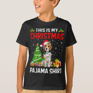 Camiseta Este É O Meu Cachorro De Natal Luzes De Pajama