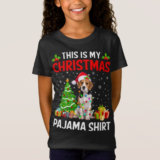Camiseta Este É O Meu Cachorro De Natal Luzes De Pajama (Frente)