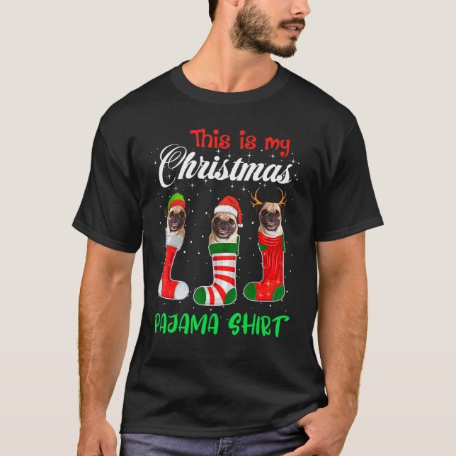 Camiseta Este É O Meu Cachorro De Pãozinho De Natal (Frente)