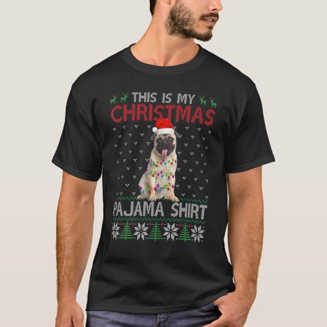 Camiseta Este É O Meu Cachorro Leve De Natal (Frente)
