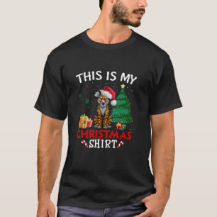 Camiseta Este é o meu cão selvagem africano Papai Noel Hat 