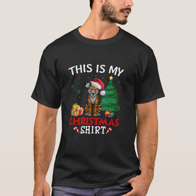 Camiseta Este é o meu cão selvagem africano Papai Noel Hat  (Frente)