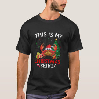 Camiseta Este é o meu Caranguejo Papai Noel no Natal Pajama