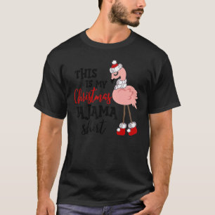 Camiseta Este É O Meu Chapéu De Natal Pajama Flamingo Santa