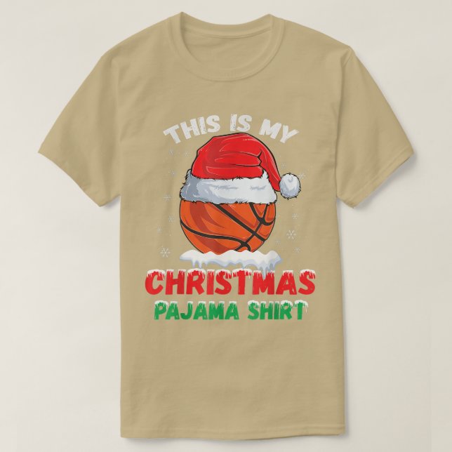 Camiseta Este É O Meu Chapéu De Santa Basquete De Natal  (Frente do Design)
