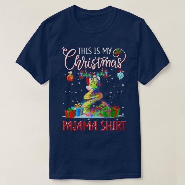 Camiseta Este é o meu Cobra de Natal do Pajama (Frente do Design)