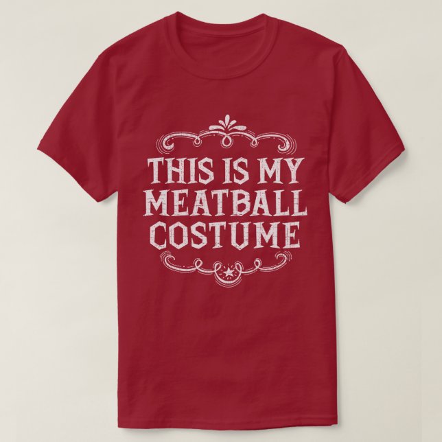 Camiseta Este É O Meu Costume De Meatball Engraçado Hallowe (Frente do Design)