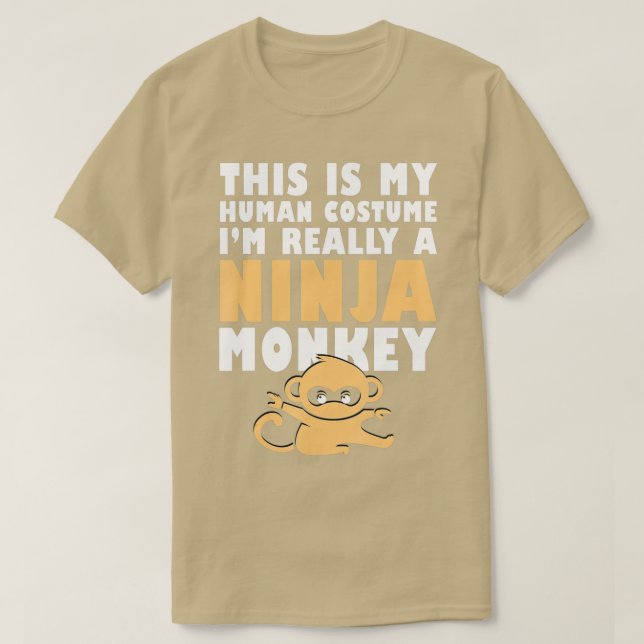 Camiseta Este É O Meu Costume Humano, Sou Mesmo Um Macaco N (Frente do Design)
