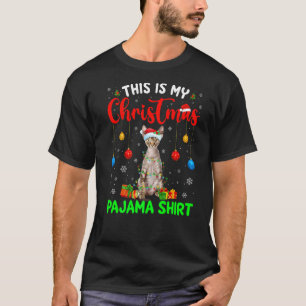 Camiseta Este É O Meu Devon Rex Gato De Natal Pijama Árvore