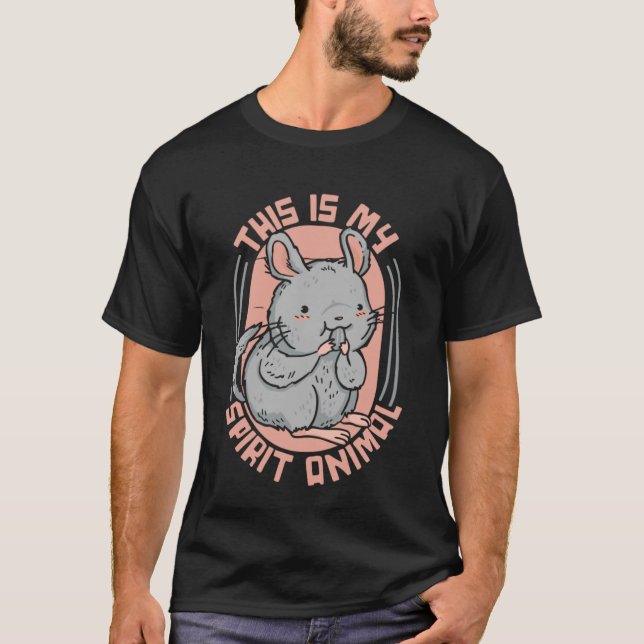 Camiseta Este É O Meu Espírito Animal Short Tail Chinchilla (Frente)