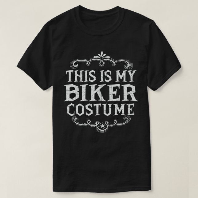 Camiseta Este é o meu Figurino de Biker Engraçado Halloween (Frente do Design)
