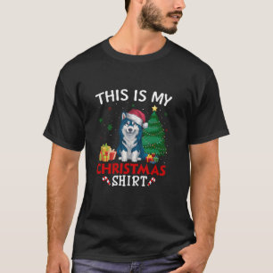 Camiseta Este é o meu filho Klee Kai Dog Santa Hat Christma