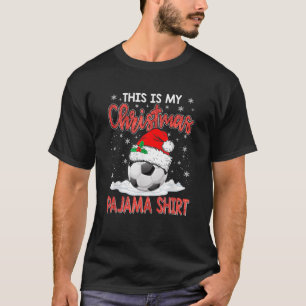 Camiseta Este É O Meu Futebol De Natal Do Pajama Santa Hat