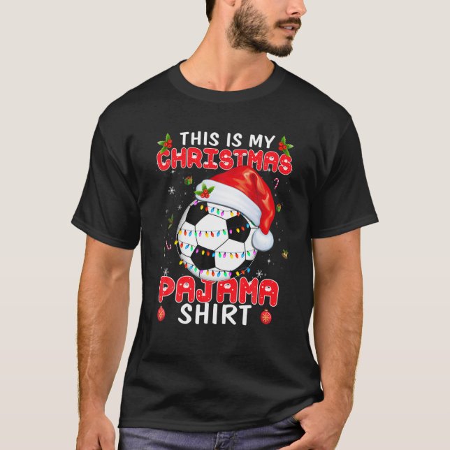 Camiseta Este É O Meu Futebol De Natal Pajama Para Homens (Frente)